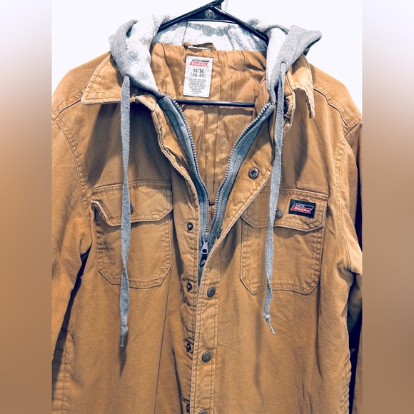 Dickies Other - Dickies Vintage Distressed Brown Canvas Barn Jacket Gray Hooded Coat size M